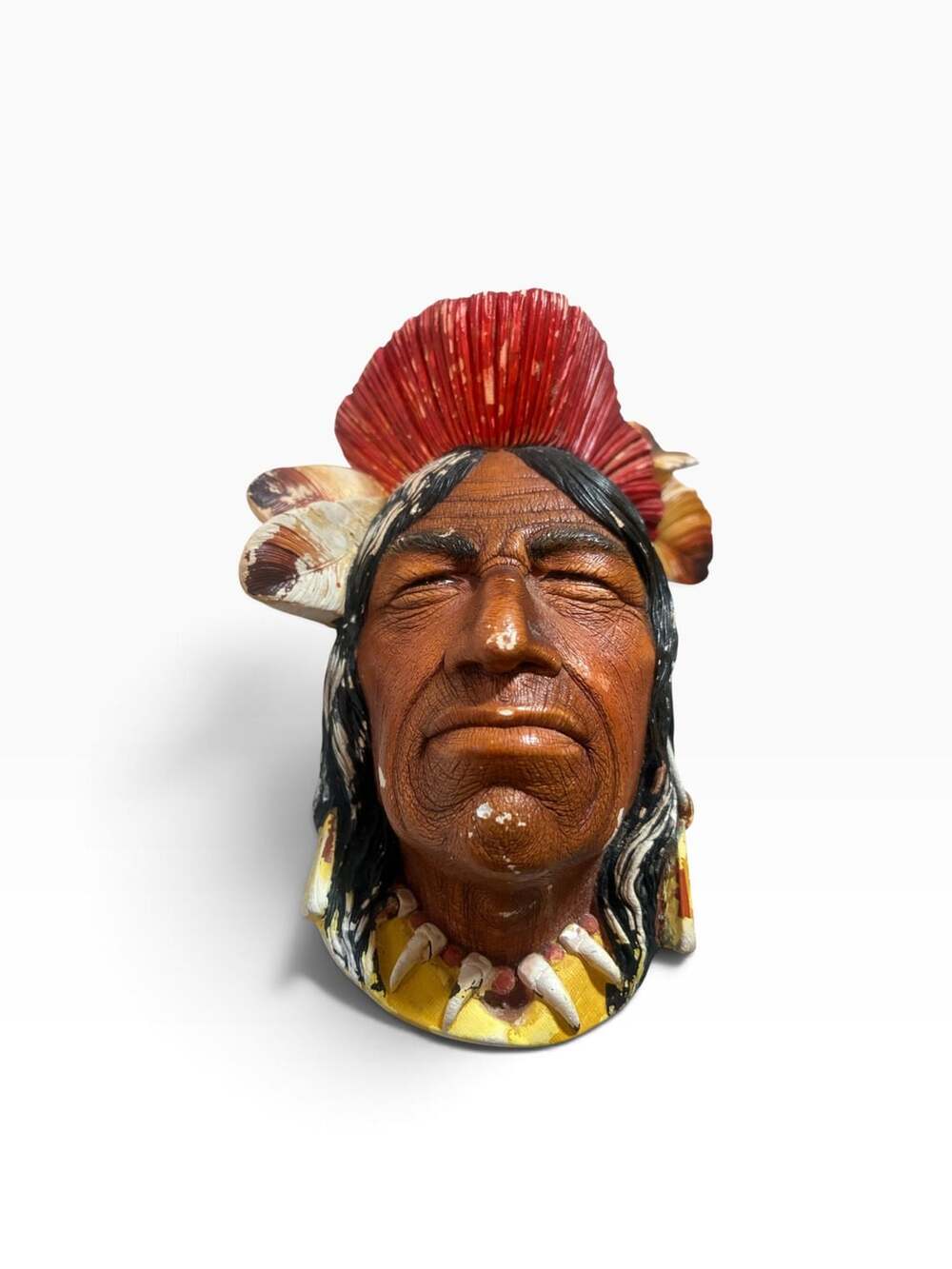 Bossons England Chalkware Head Tecumseh Shawnee Chief Wall Art 1959